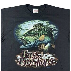 Vintage Bass Pro Shops Graphic Shirt Men’s XL Fishing Wild Wear USA 90s Rare